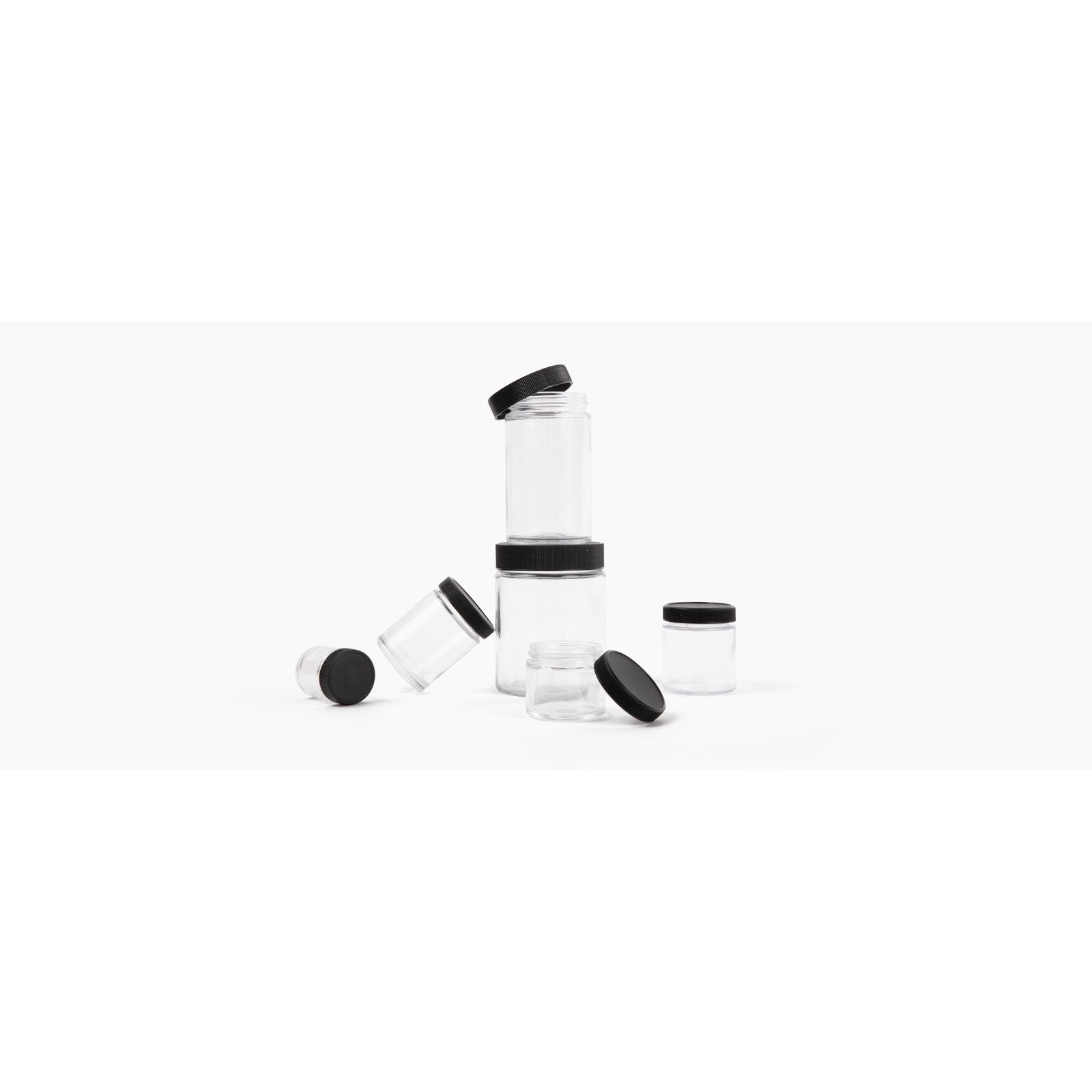 1 oz Clear Glass Jar with Black Lid — view 2