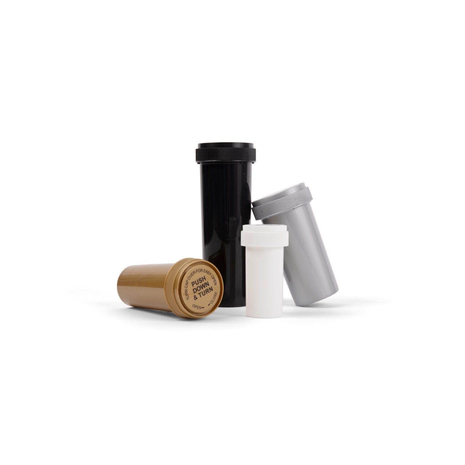 20 Dram Reversible-Cap Bottle, Black