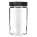 10 oz Clear Glass Jar with Black Lid
