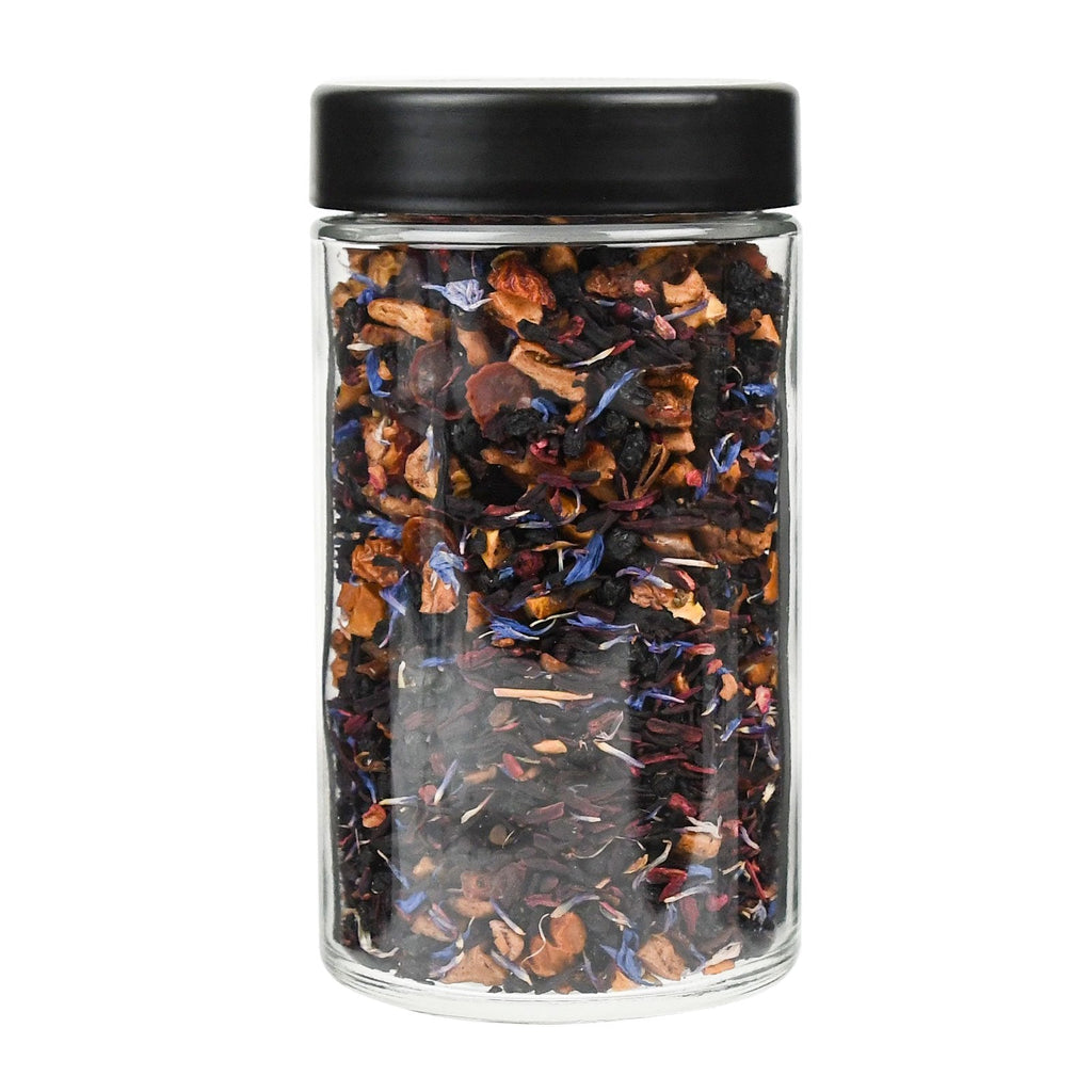 10 oz Child-Resistant Clear Glass Jar with Black Lid — view 7