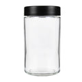 10 oz Child-Resistant Clear Glass Jar with Black Lid