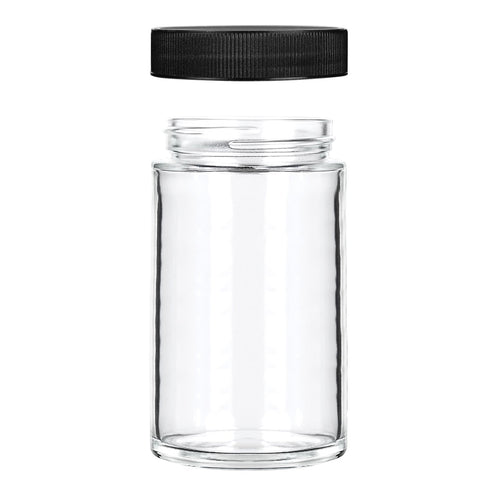 10 oz Clear Glass Jar with Black Lid — view 2