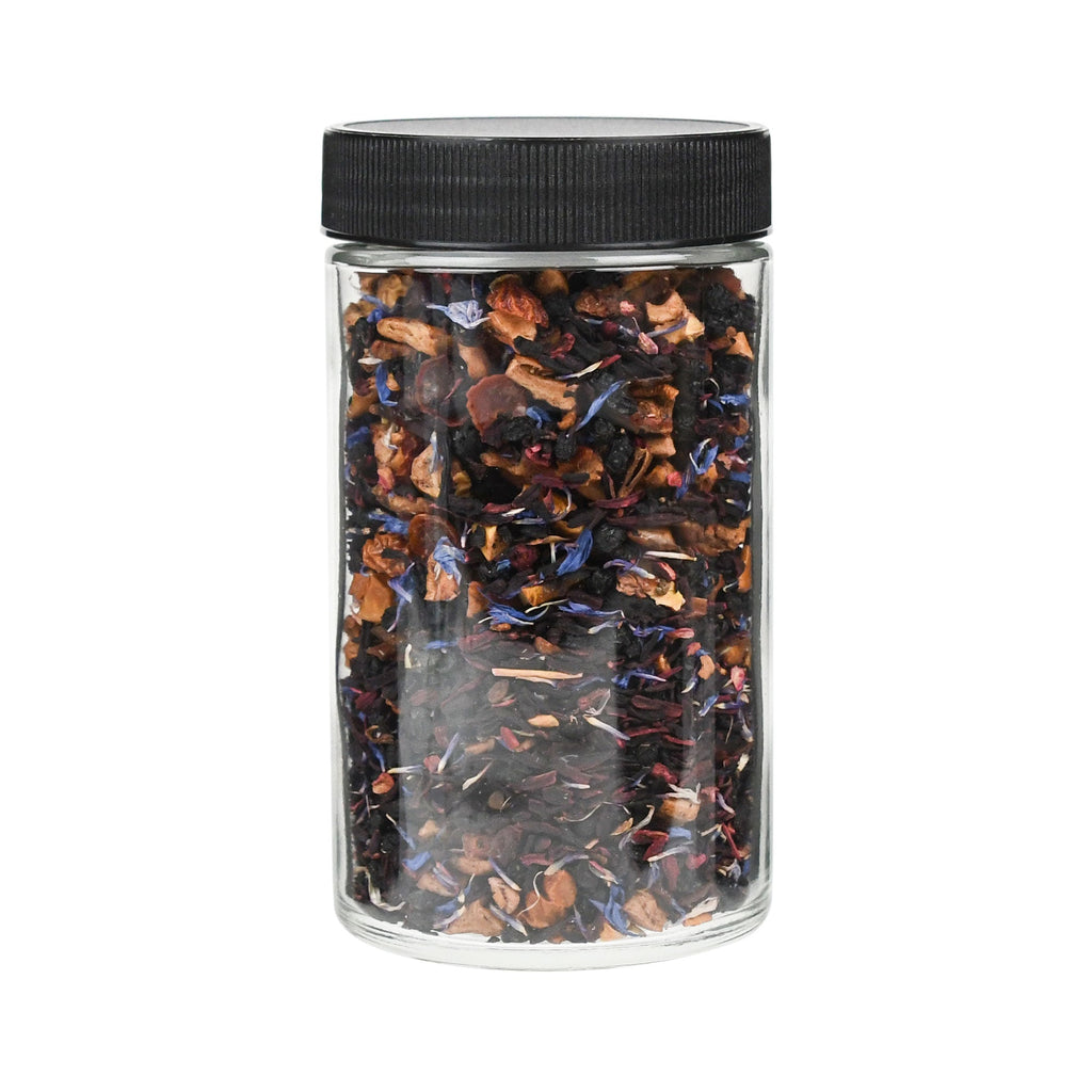 10 oz Clear Glass Jar with Black Lid — view 6