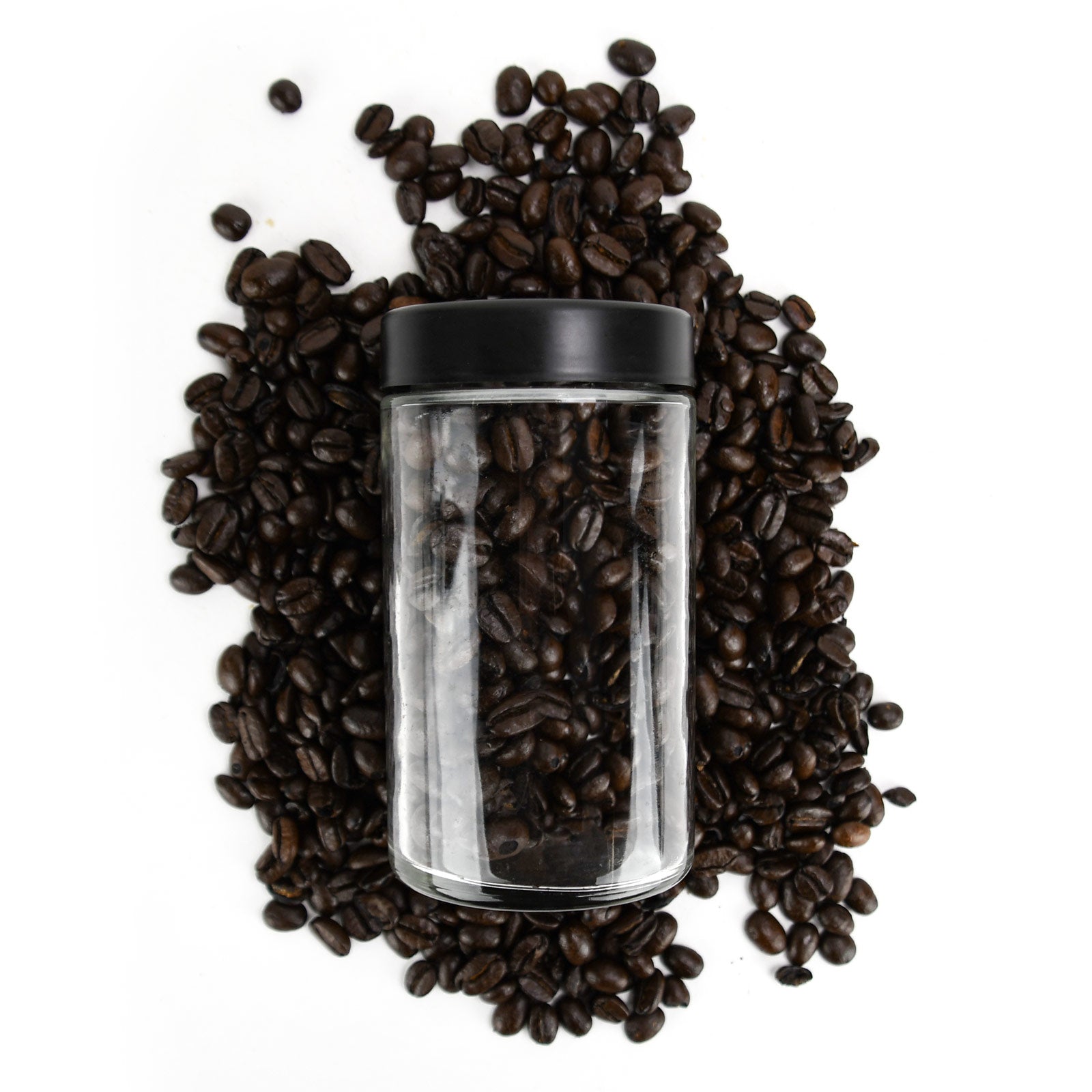 10 oz Child-Resistant Clear Glass Jar with Black Lid — view 6