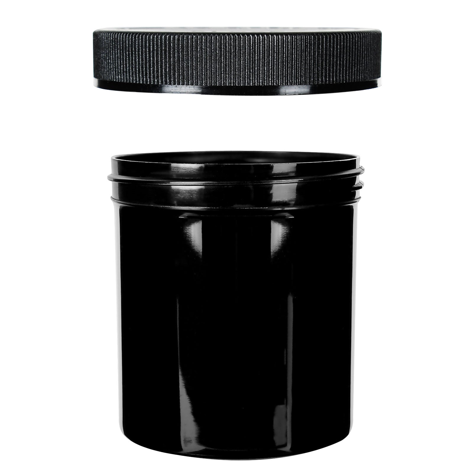 16 oz Child-Resistant Wide-Mouth Plastic Jar, Black — view 2