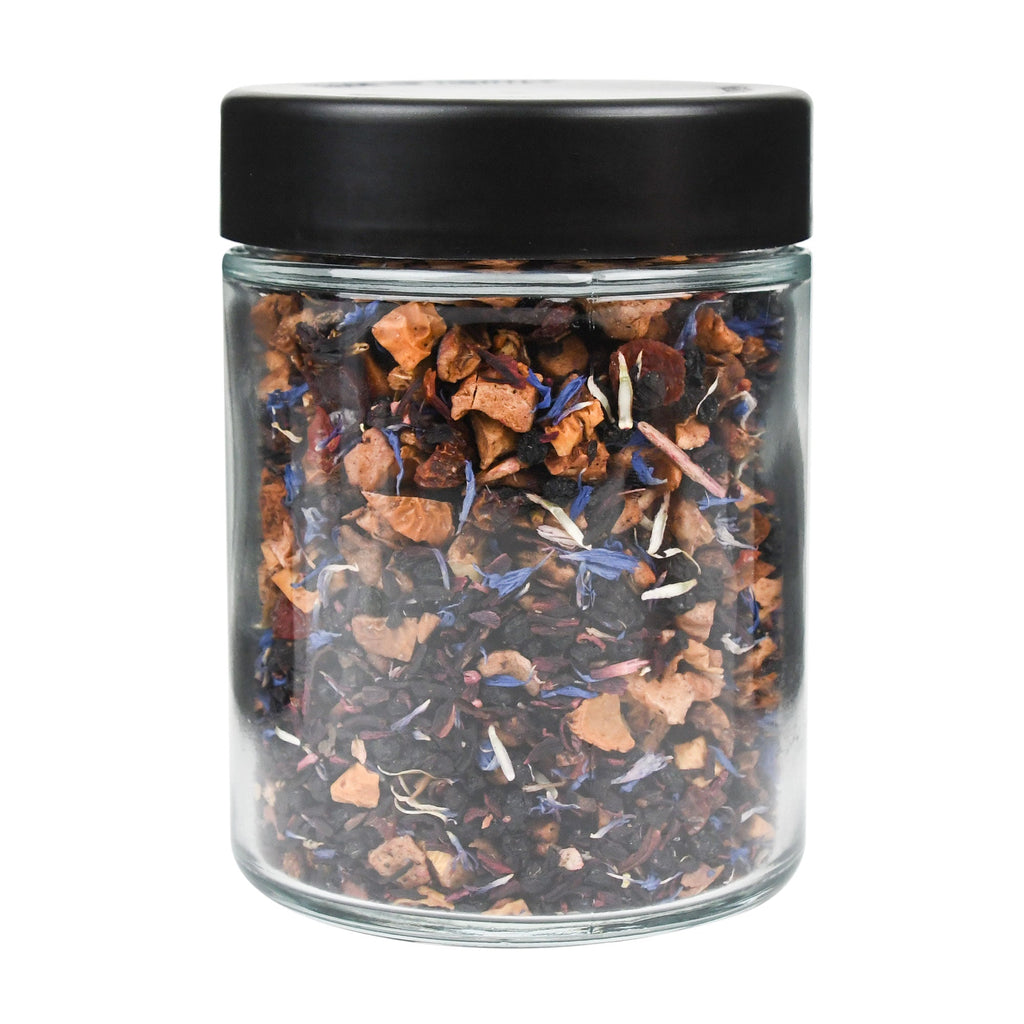 18 oz Child-Resistant Clear Glass Jar with Black Lid — view 8
