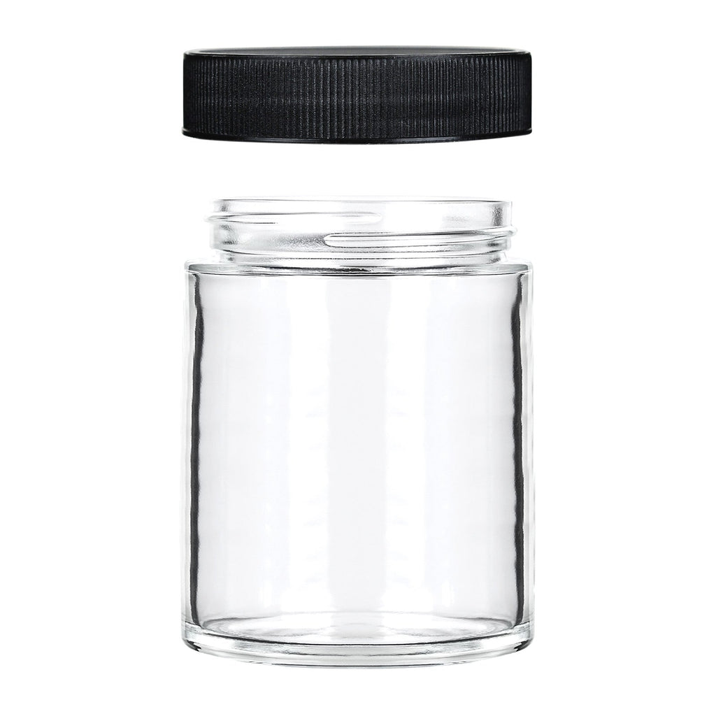18 oz Clear Glass Jar with Black Lid — view 2