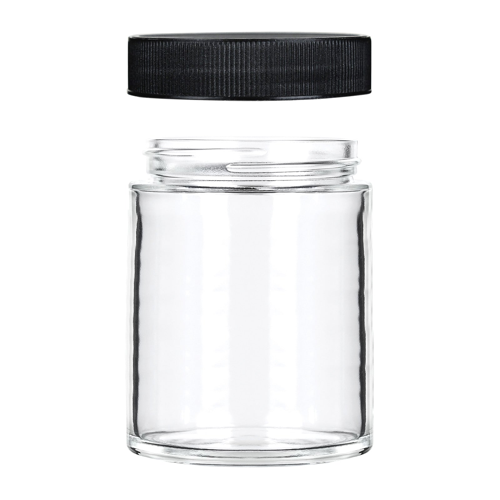 18 oz Clear Glass Jar with Black Lid — view 2