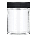 18 oz Clear Glass Jar with Black Lid