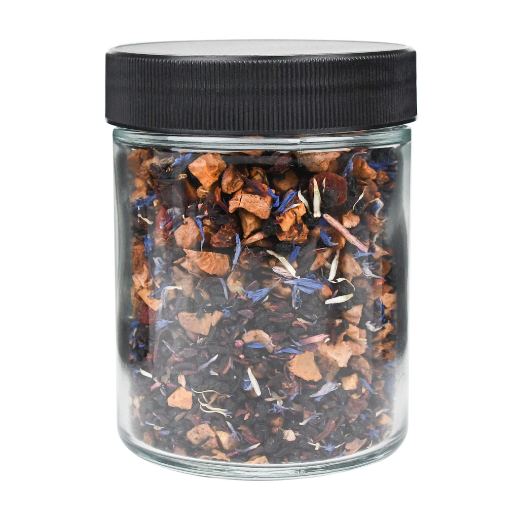 18 oz Clear Glass Jar with Black Lid — view 6