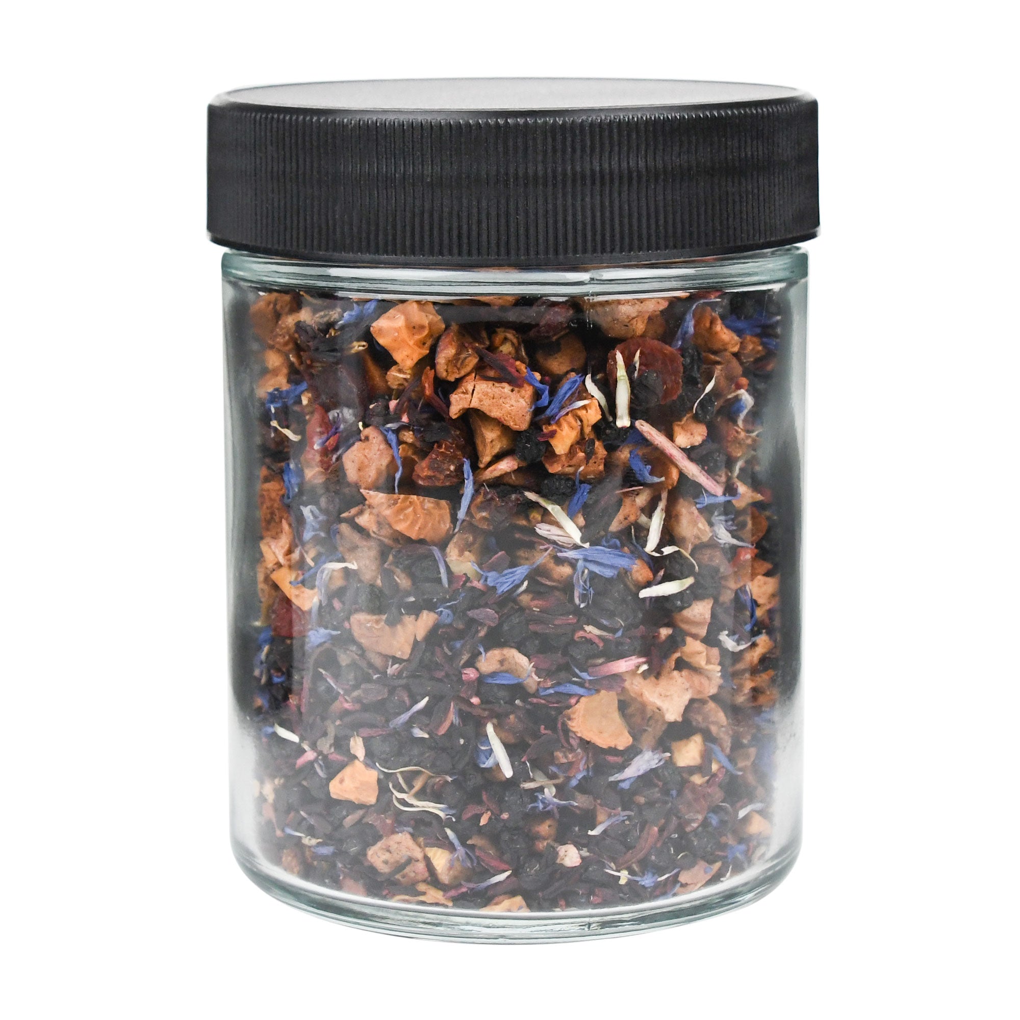 18 oz Clear Glass Jar with Black Lid — view 6