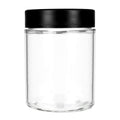 18 oz Child-Resistant Clear Glass Jar with Black Lid