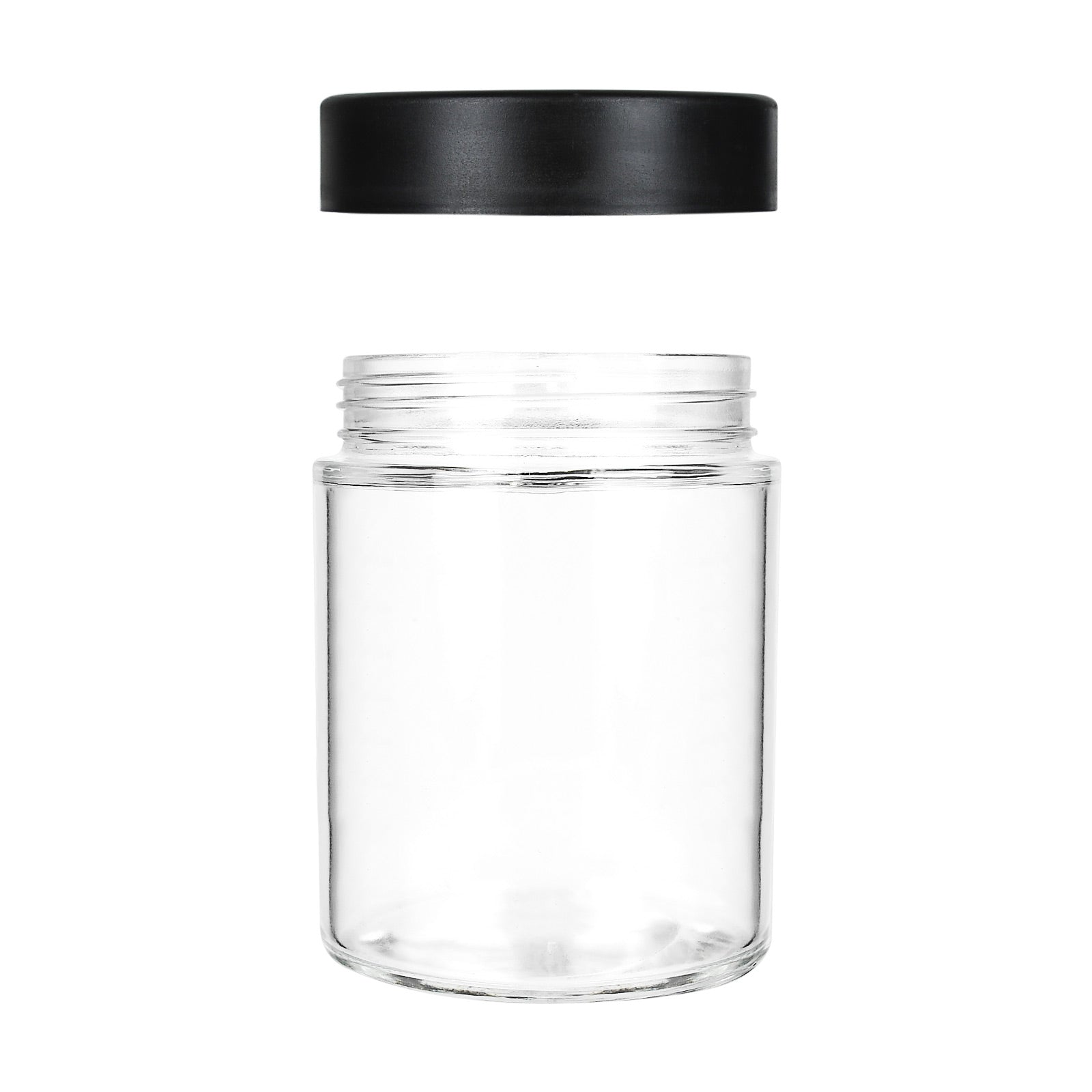 18 oz Child-Resistant Clear Glass Jar with Black Lid — view 2