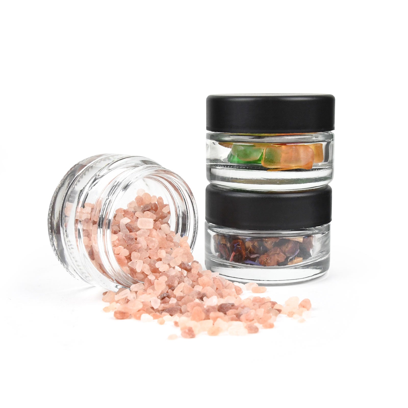 1 oz Child-Resistant Clear Glass Jar with Black Lid — view 8