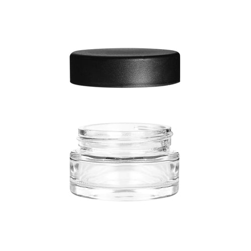 1 oz Child-Resistant Clear Glass Jar with Black Lid — view 2