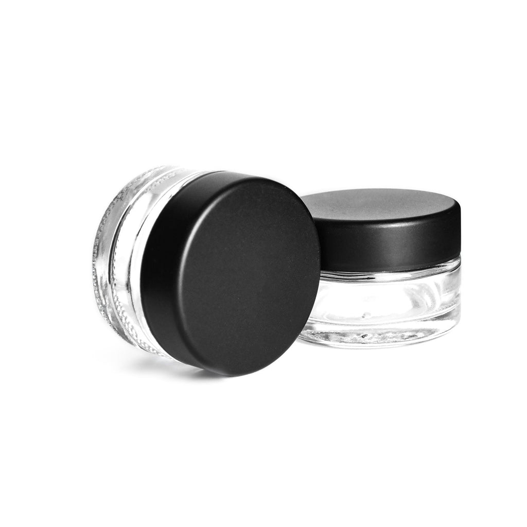 1 oz Child-Resistant Clear Glass Jar with Black Lid — view 4