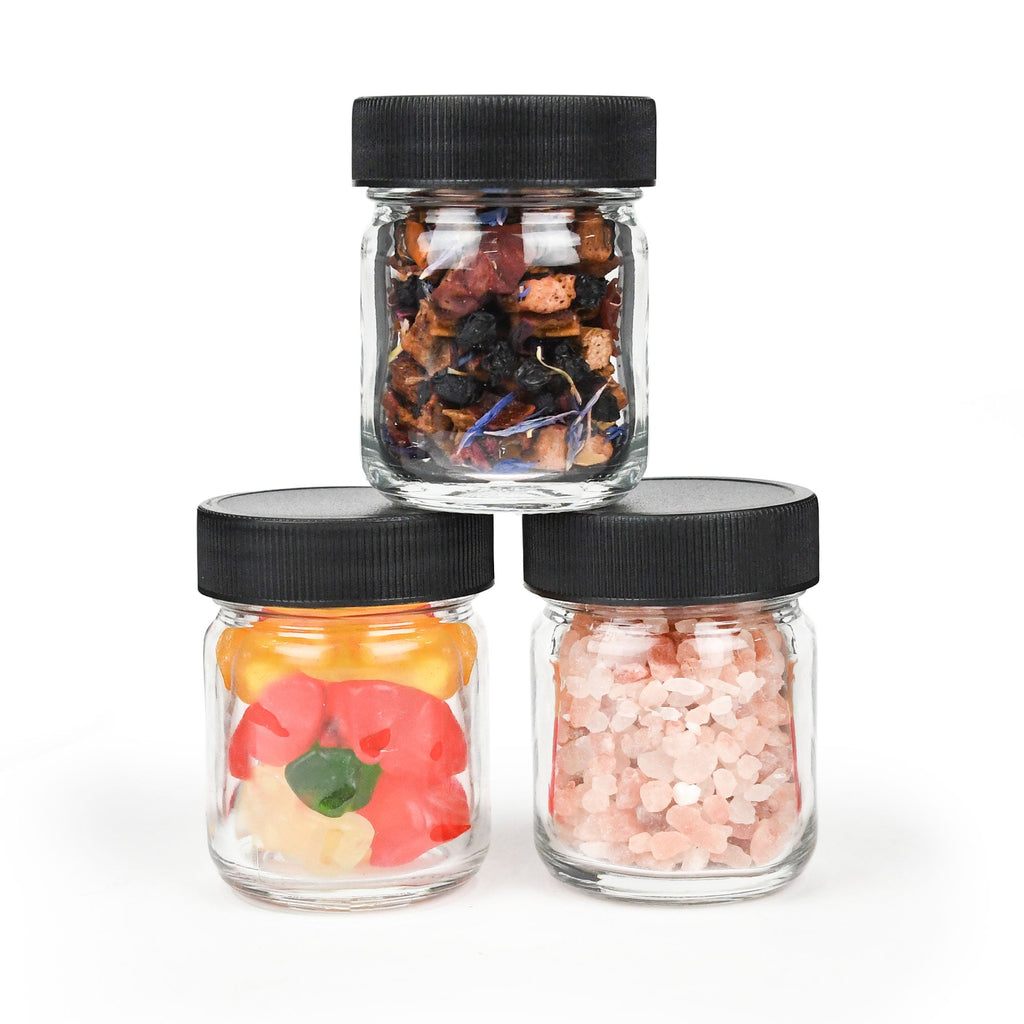 1 oz Clear Glass Jar with Black Lid — view 6