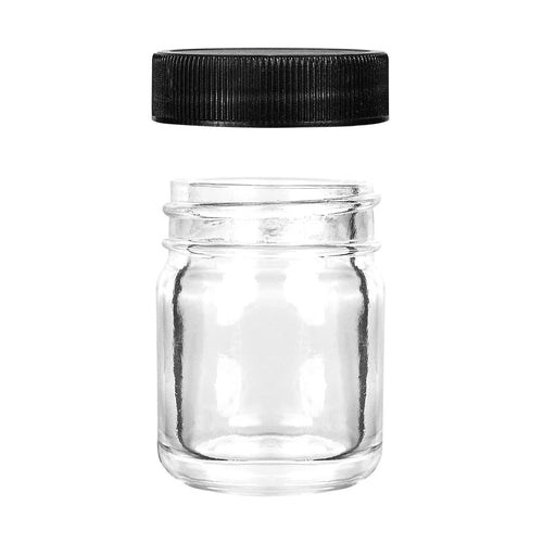 1 oz Clear Glass Jar with Black Lid — view 2