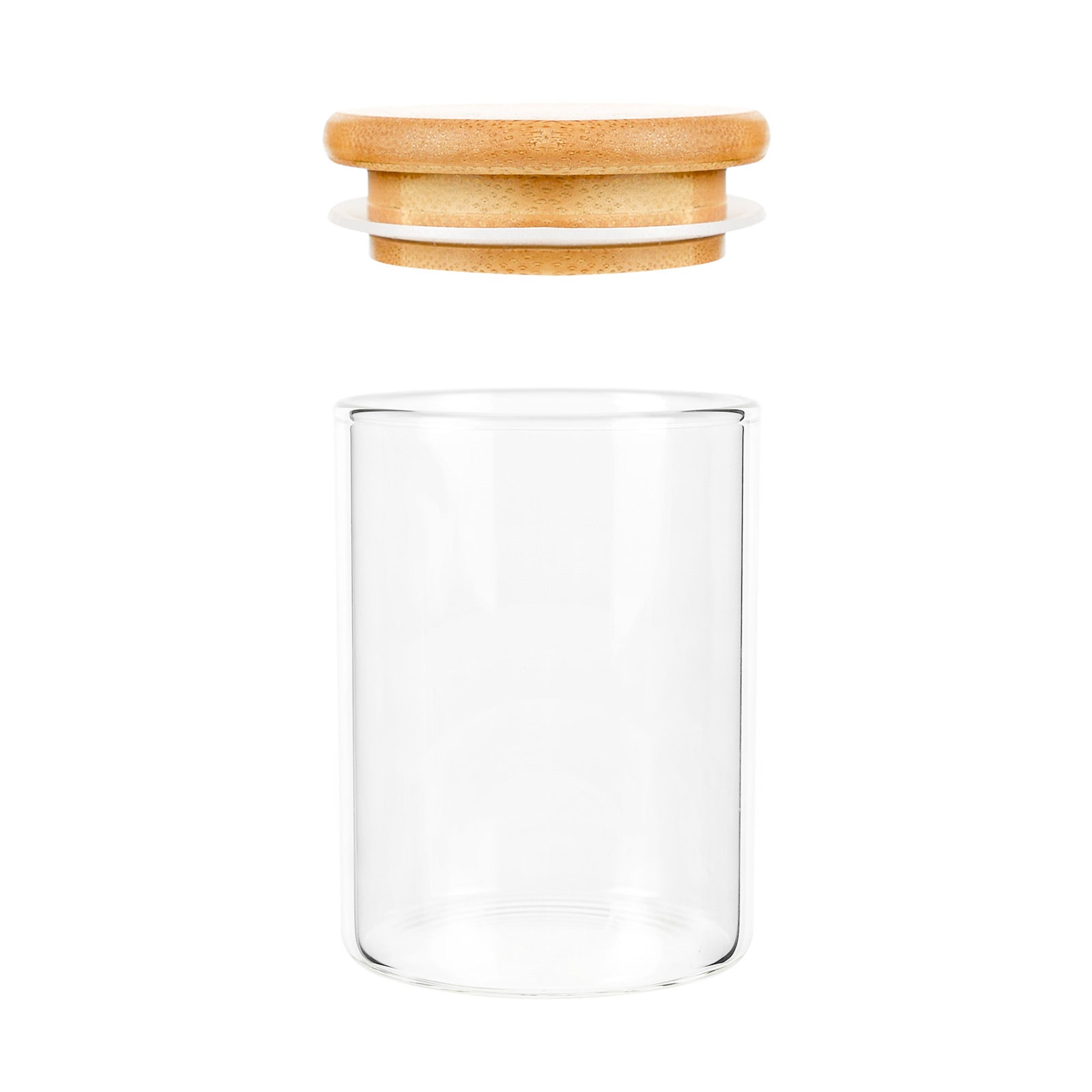 2 oz Wood-Lid Suction Clear Glass Jar with Wood Lid — view 2