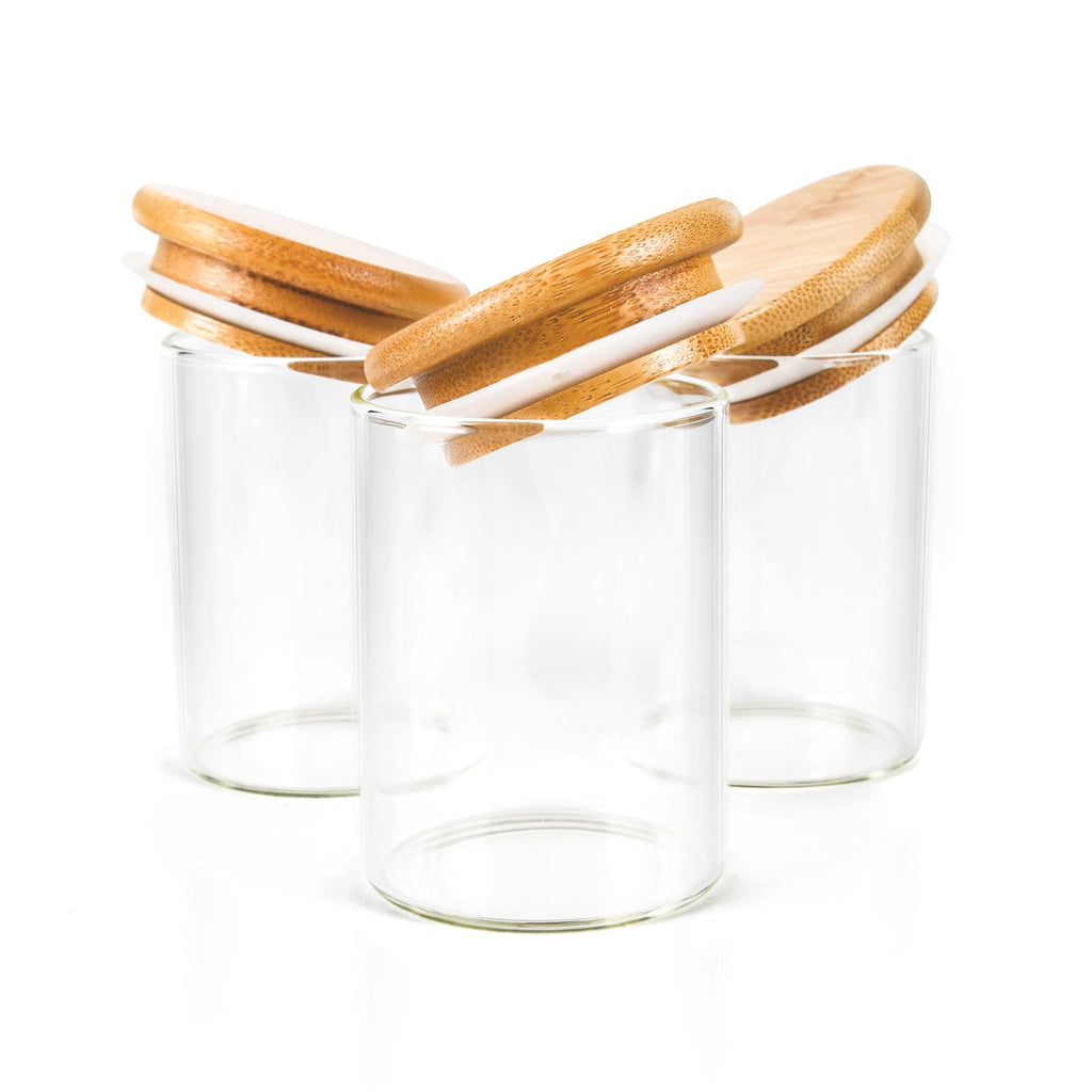 2 oz Wood-Lid Suction Clear Glass Jar with Wood Lid — view 3