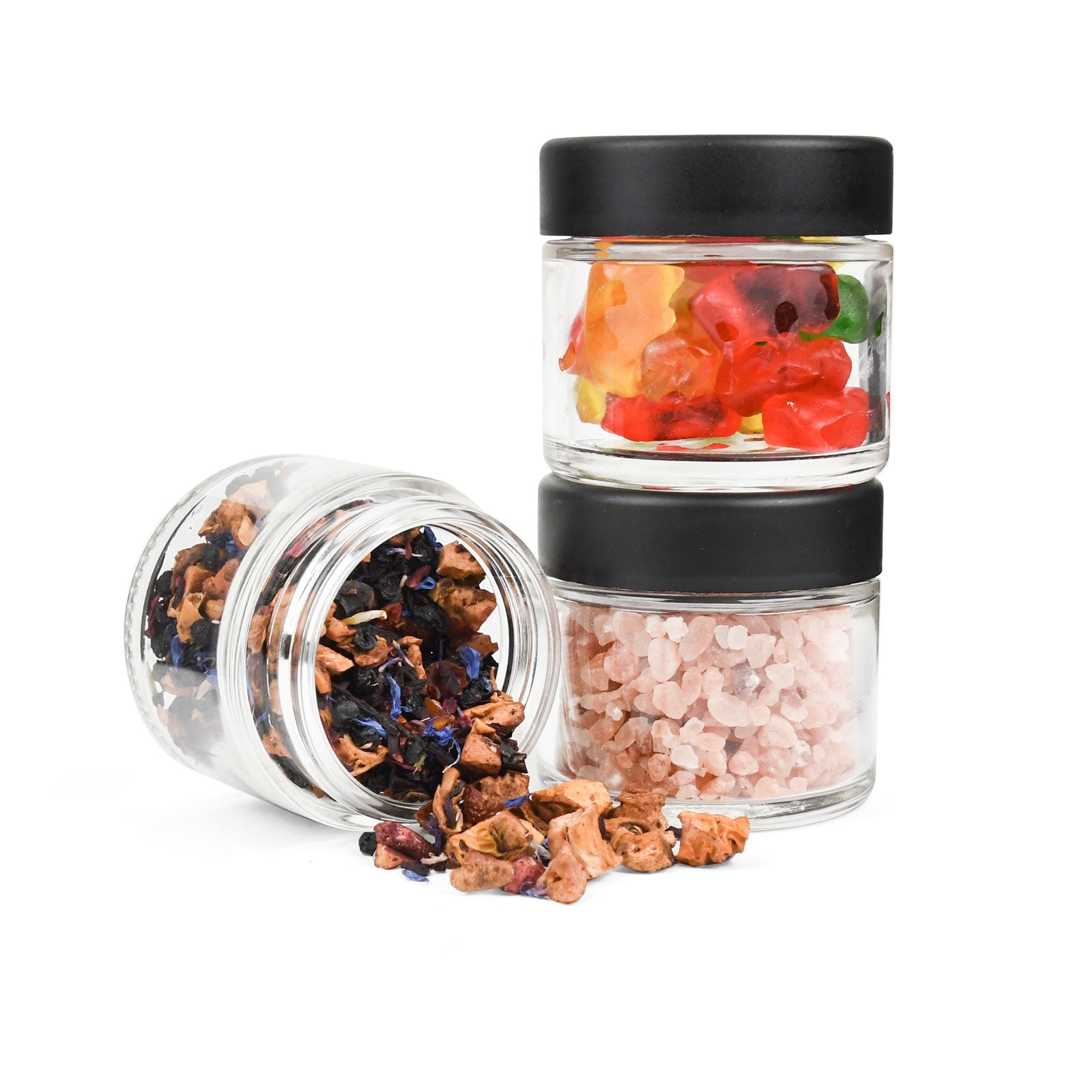 2 oz Child-Resistant Clear Glass Jar with Black Lid — view 8