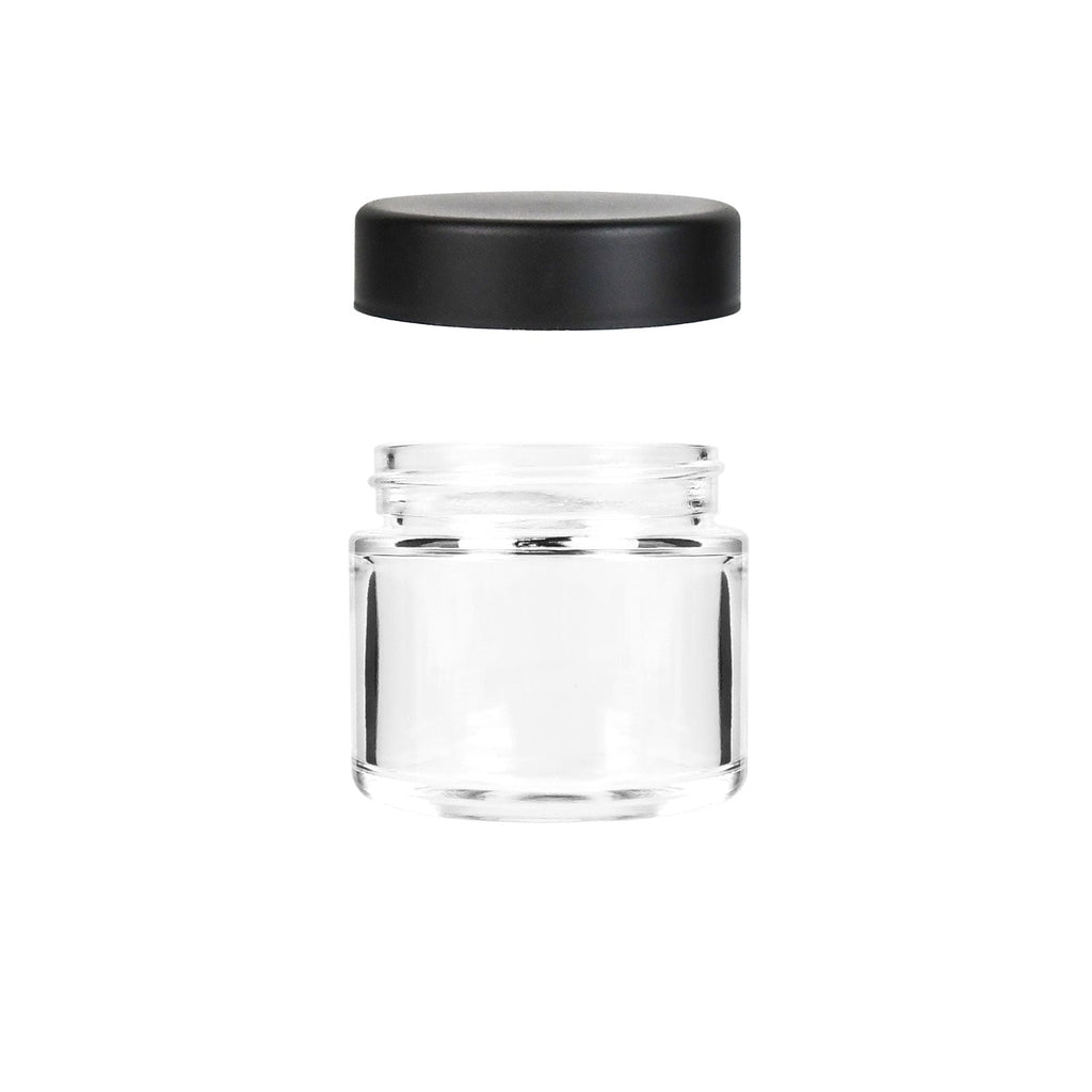 2 oz Child-Resistant Clear Glass Jar with Black Lid — view 2