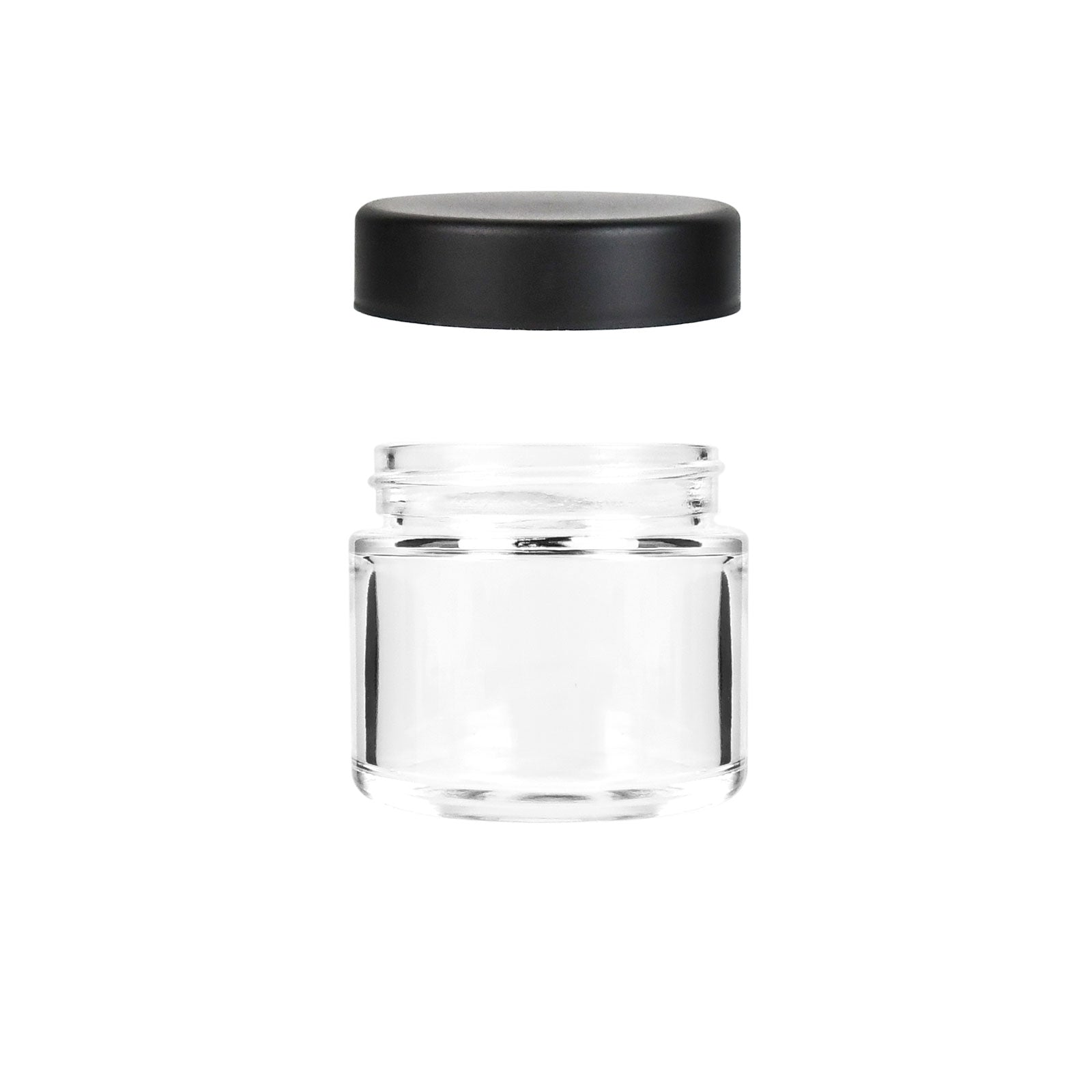 2 oz Child-Resistant Clear Glass Jar with Black Lid — view 2