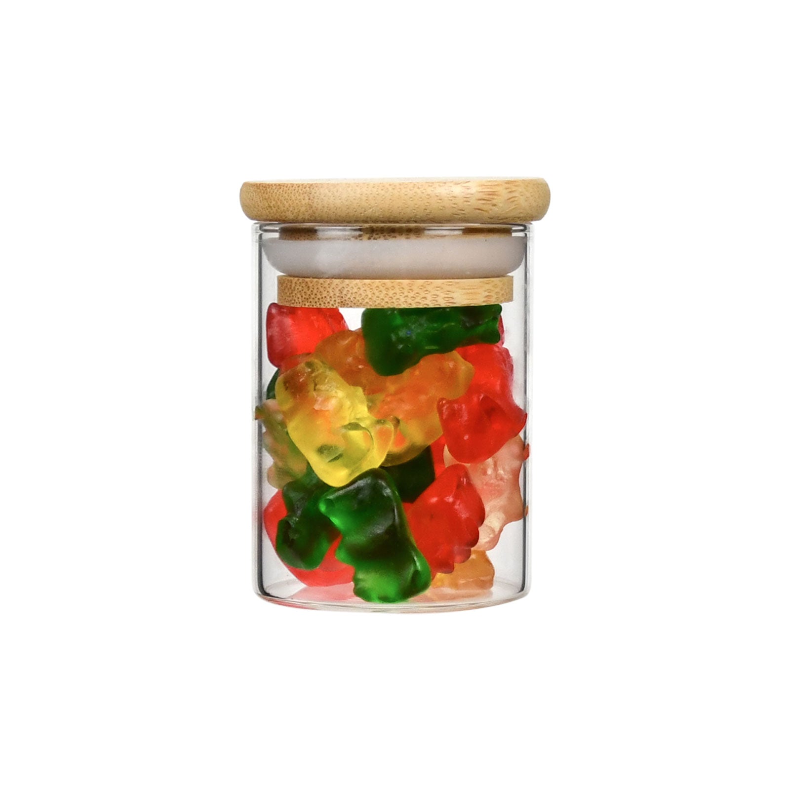 2 oz Wood-Lid Suction Clear Glass Jar with Wood Lid — view 6