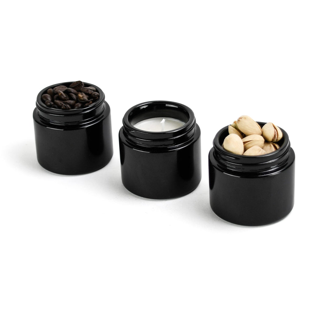 2 oz Child-Resistant Black Glass Jar with Black Lid — view 6