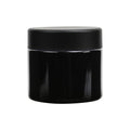 2 oz Child-Resistant Black Glass Jar with Black Lid