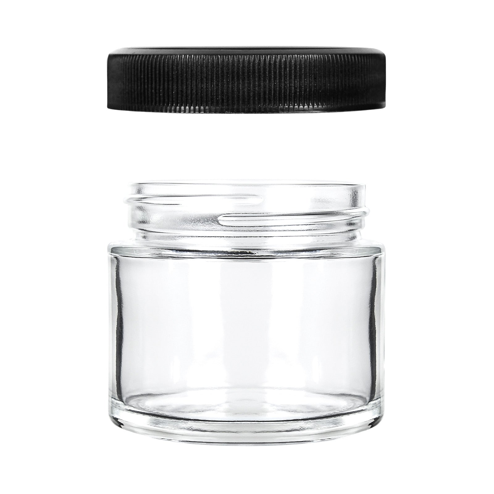 2 oz Clear Glass Jar with Black Lid — view 2