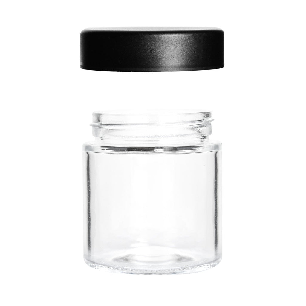 3 oz Child-Resistant Clear Glass Jar with Black Lid — view 2
