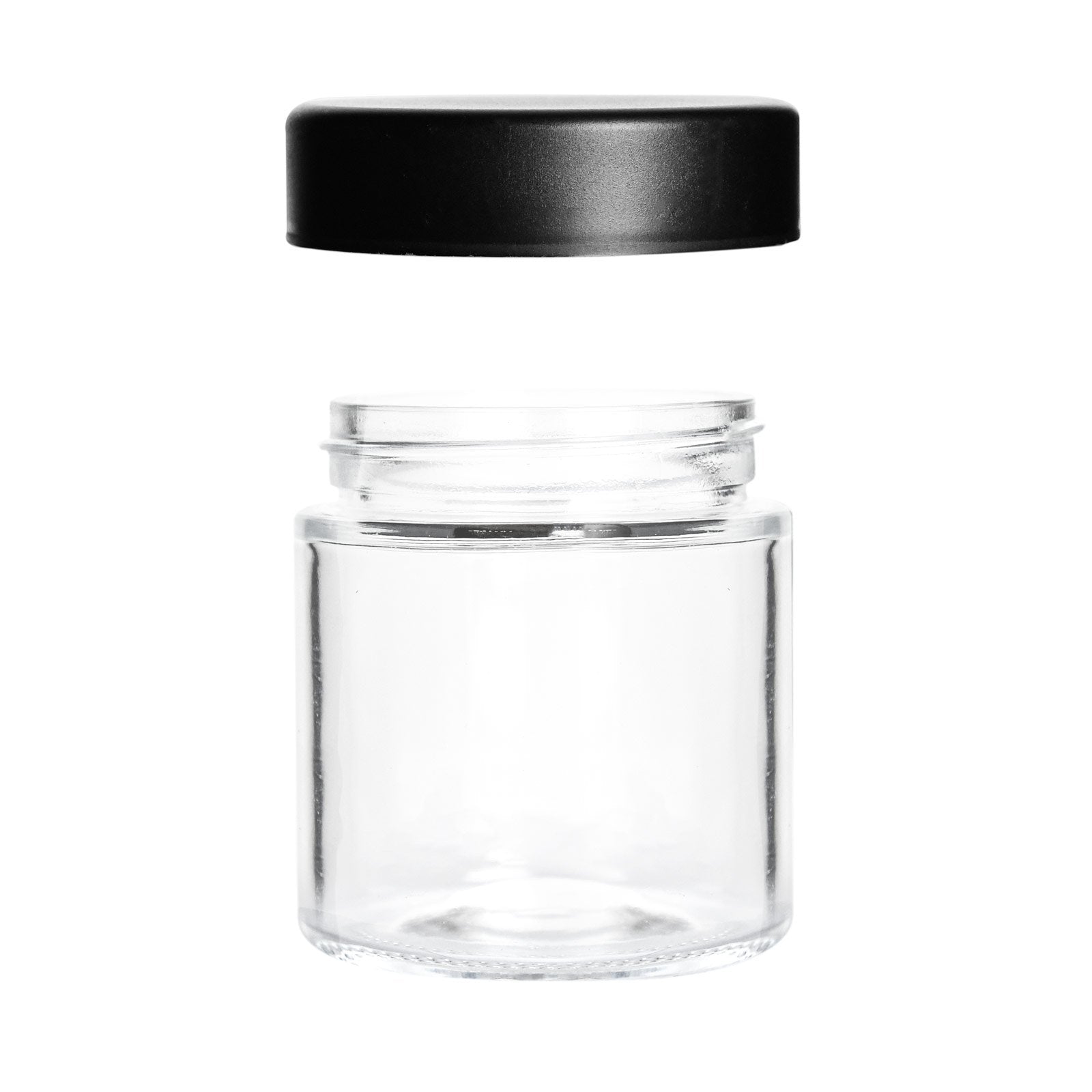 3 oz Child-Resistant Clear Glass Jar with Black Lid — view 2
