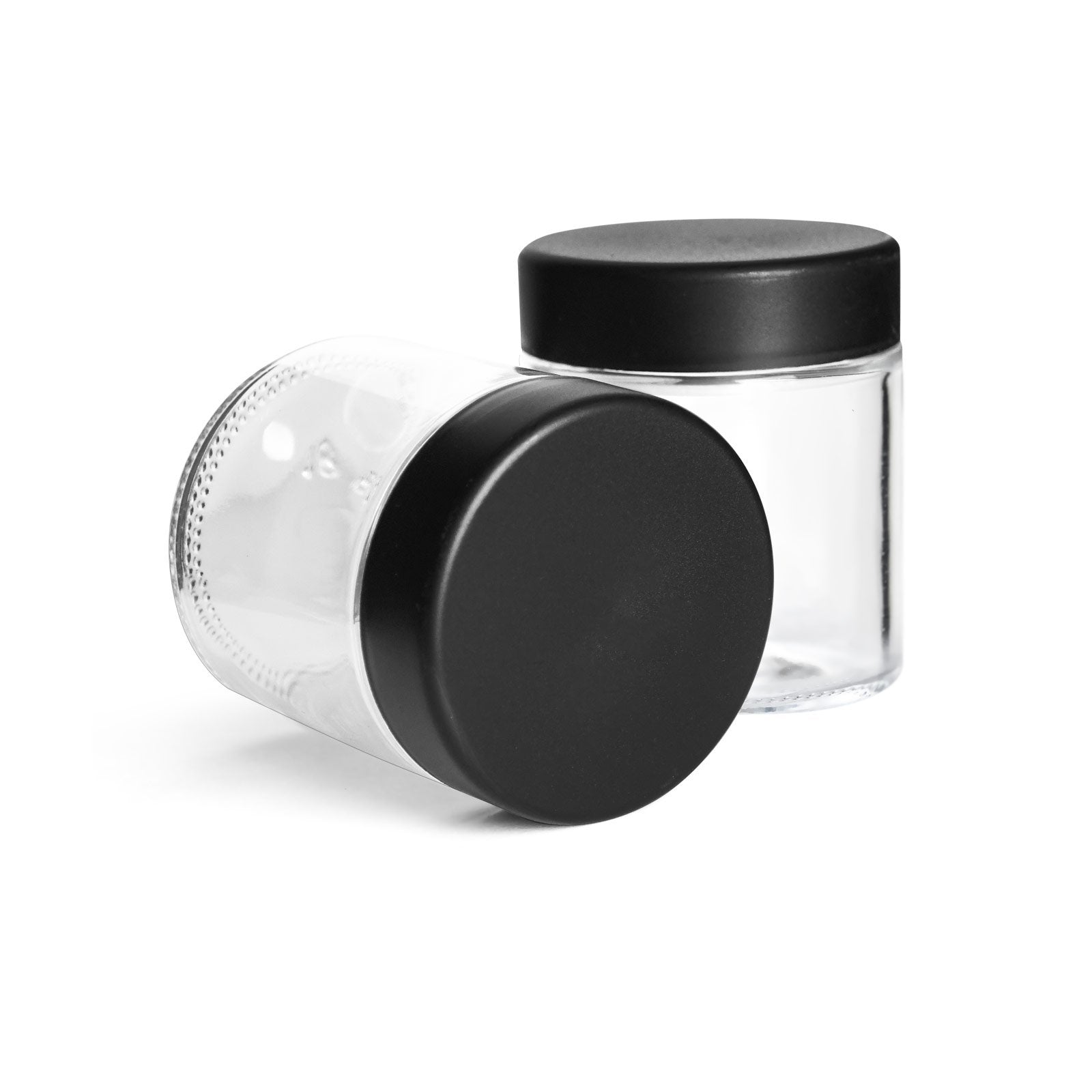 3 oz Child-Resistant Clear Glass Jar with Black Lid — view 3