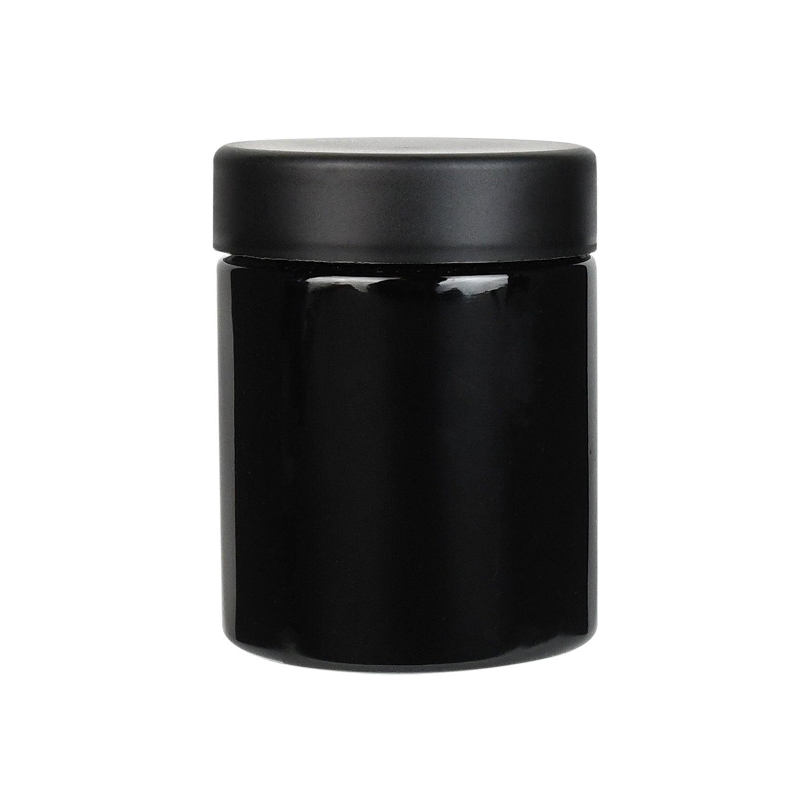 4 oz Child-Resistant Black Glass Jar with Black Lid
