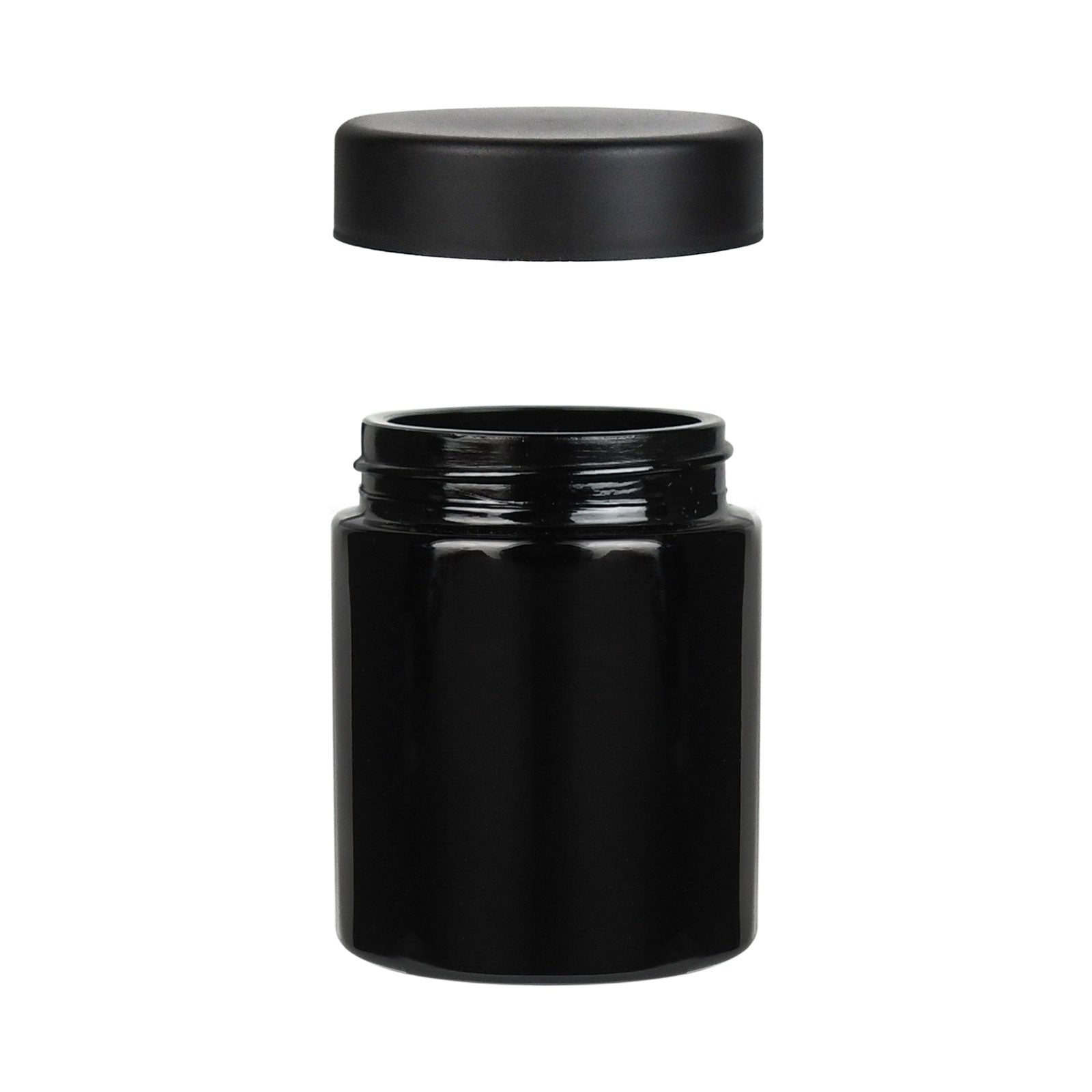 4 oz Child-Resistant Black Glass Jar with Black Lid — view 2