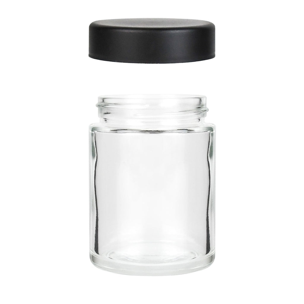 4 oz Child-Resistant Clear Glass Jar with Black Lid — view 2