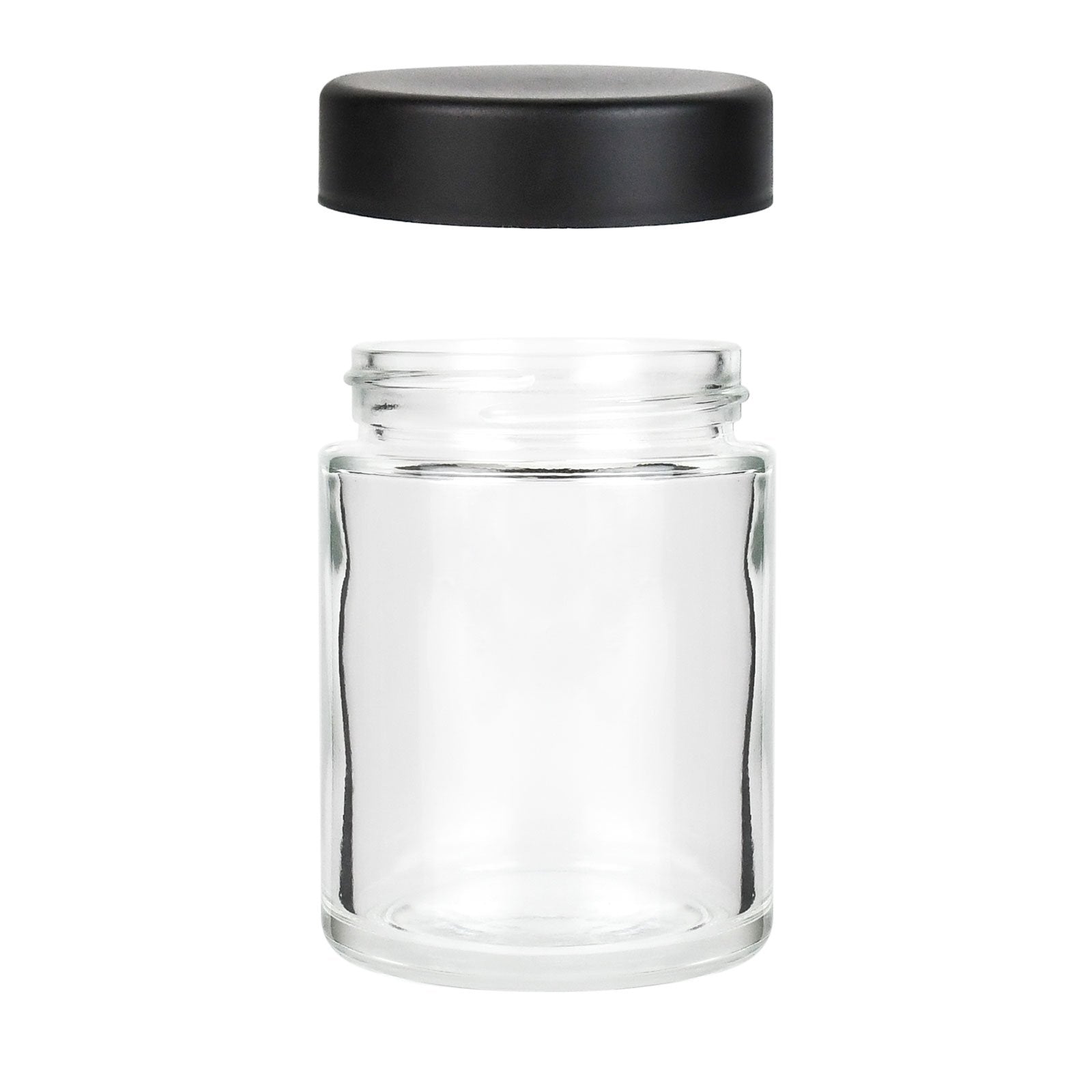 4 oz Child-Resistant Clear Glass Jar with Black Lid — view 2