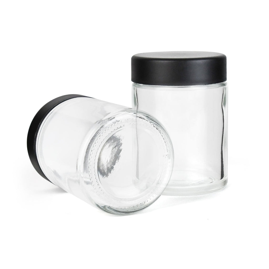 4 oz Child-Resistant Clear Glass Jar with Black Lid — view 3