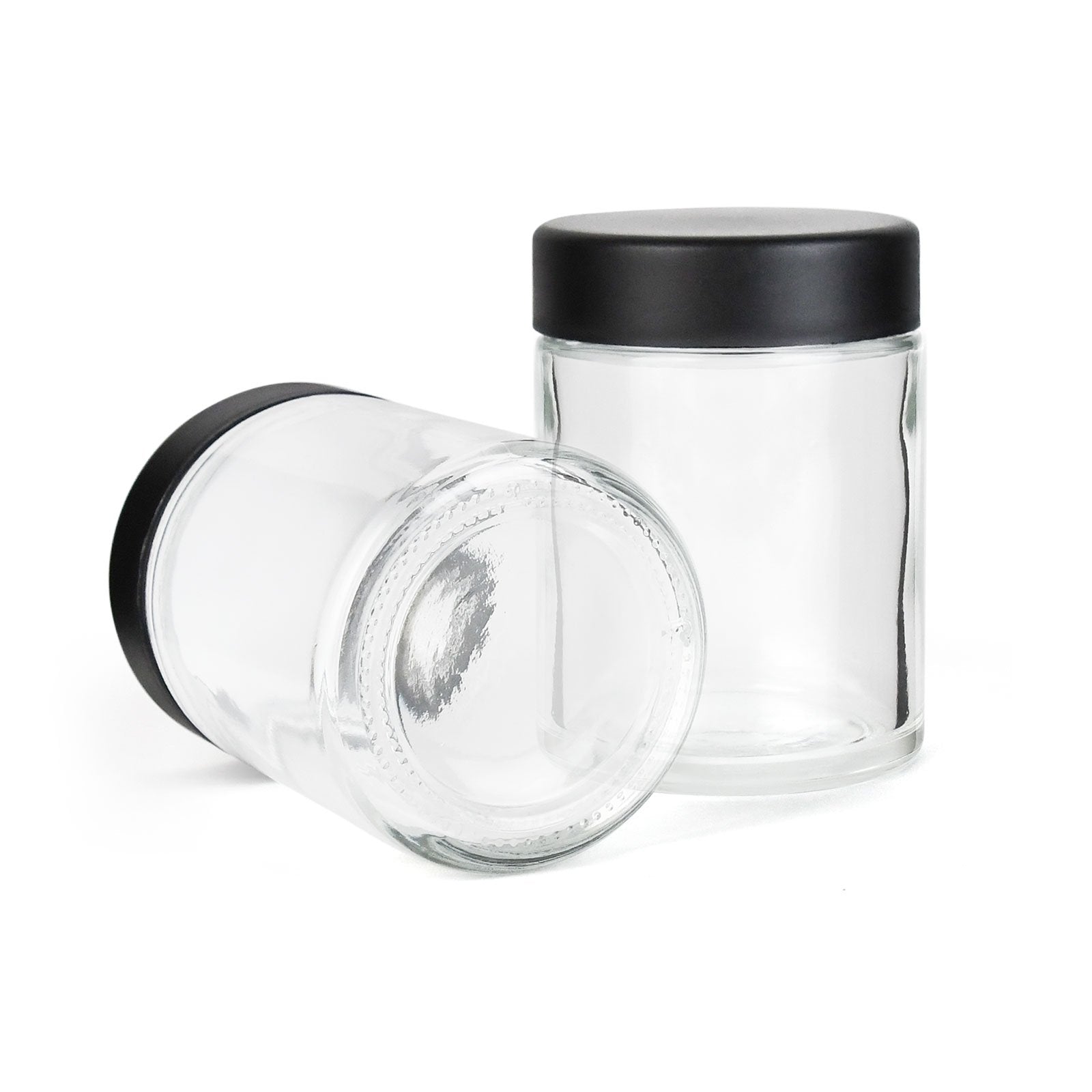 4 oz Child-Resistant Clear Glass Jar with Black Lid — view 3