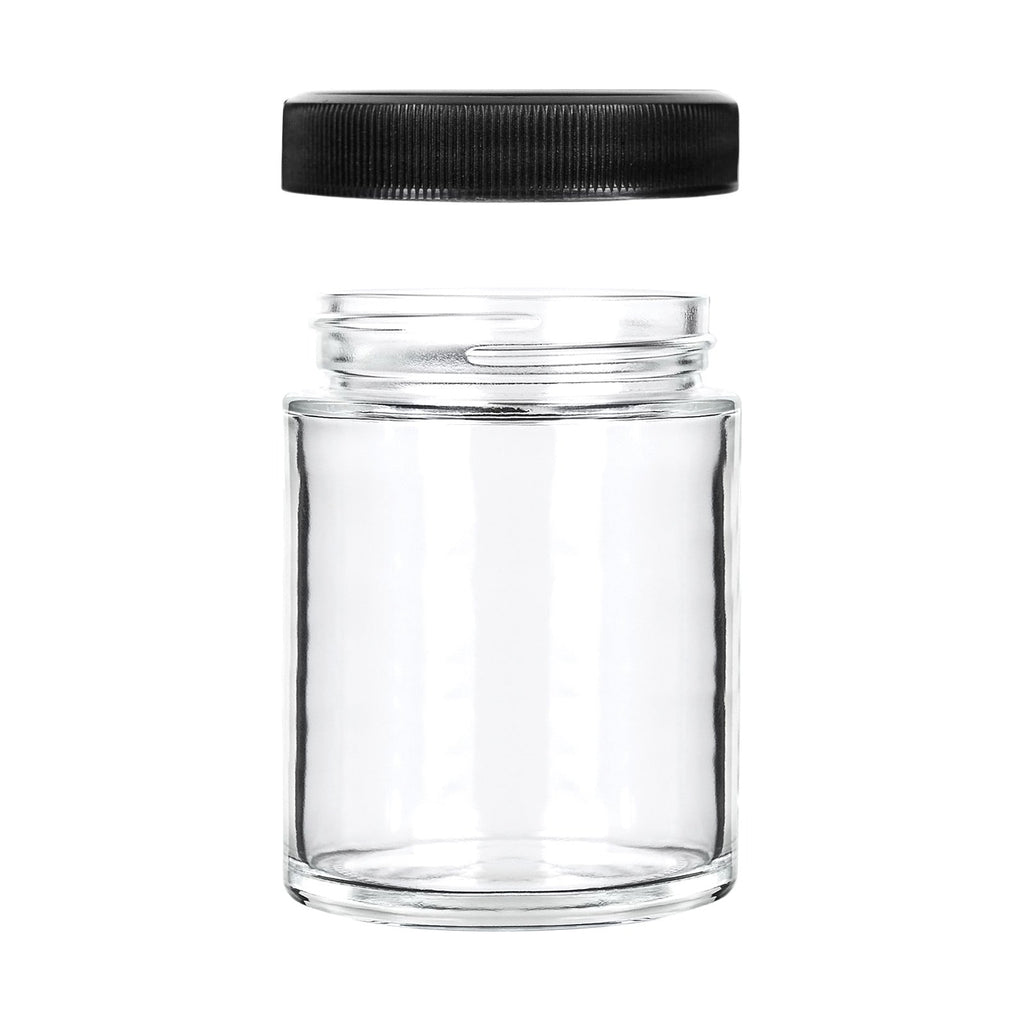 4 oz Clear Glass Jar with Black Lid — view 2