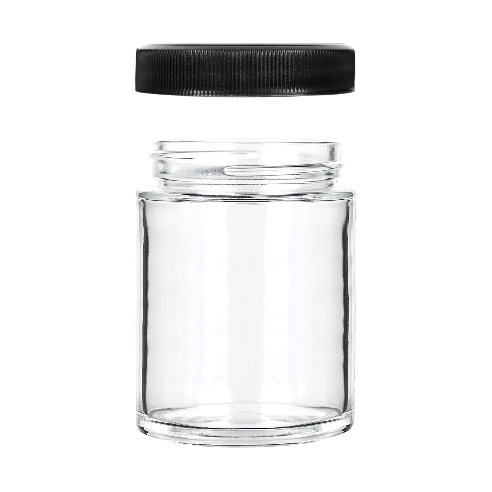 4 oz Clear Glass Jar with Black Lid — view 2