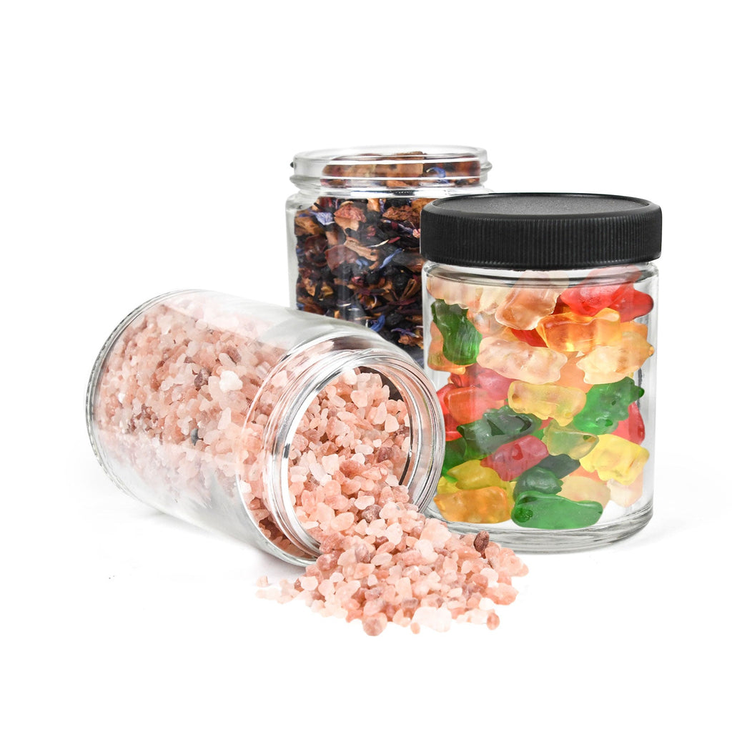 4 oz Clear Glass Jar with Black Lid — view 7