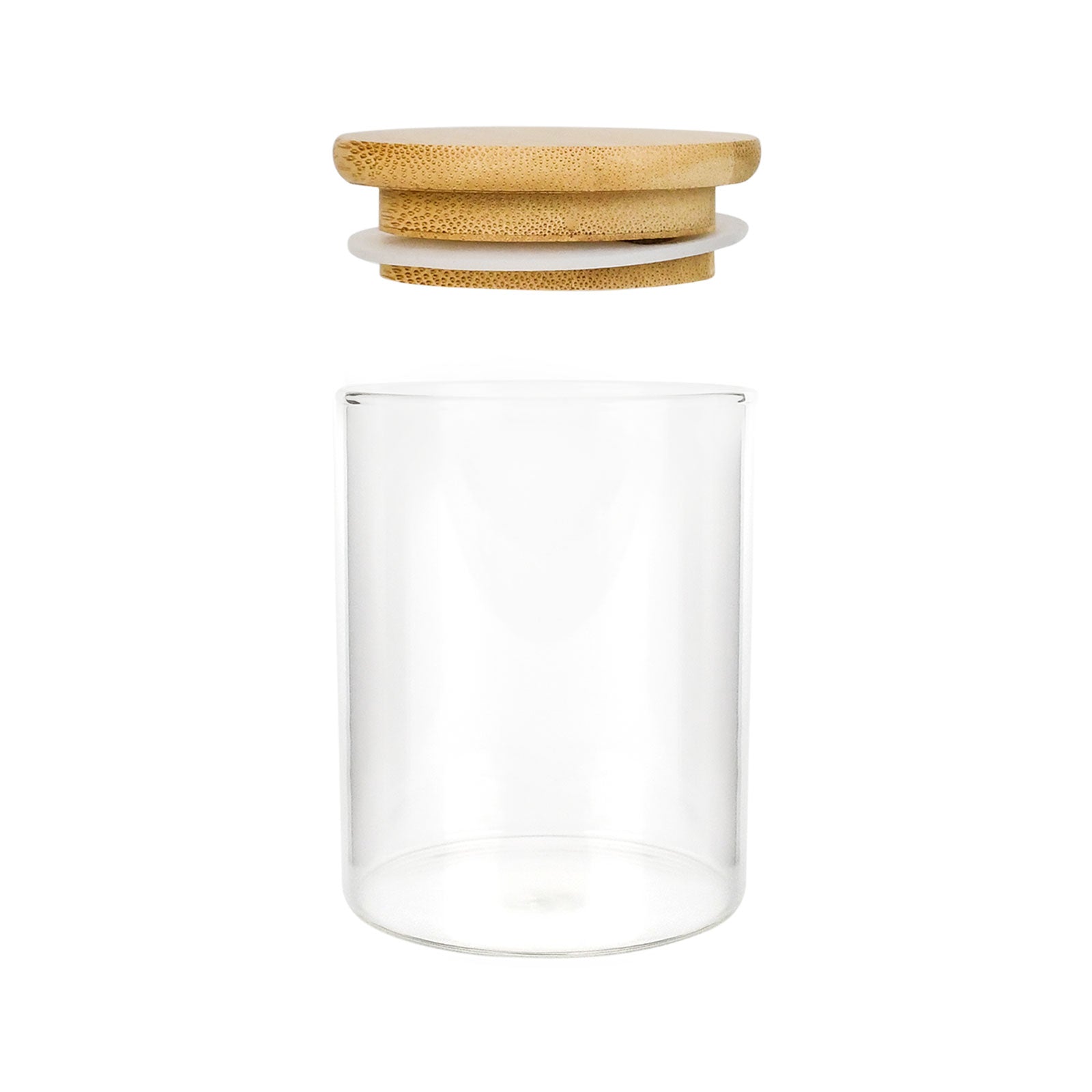 4 oz Wood-Lid Suction Clear Glass Jar with Wood Lid — view 2
