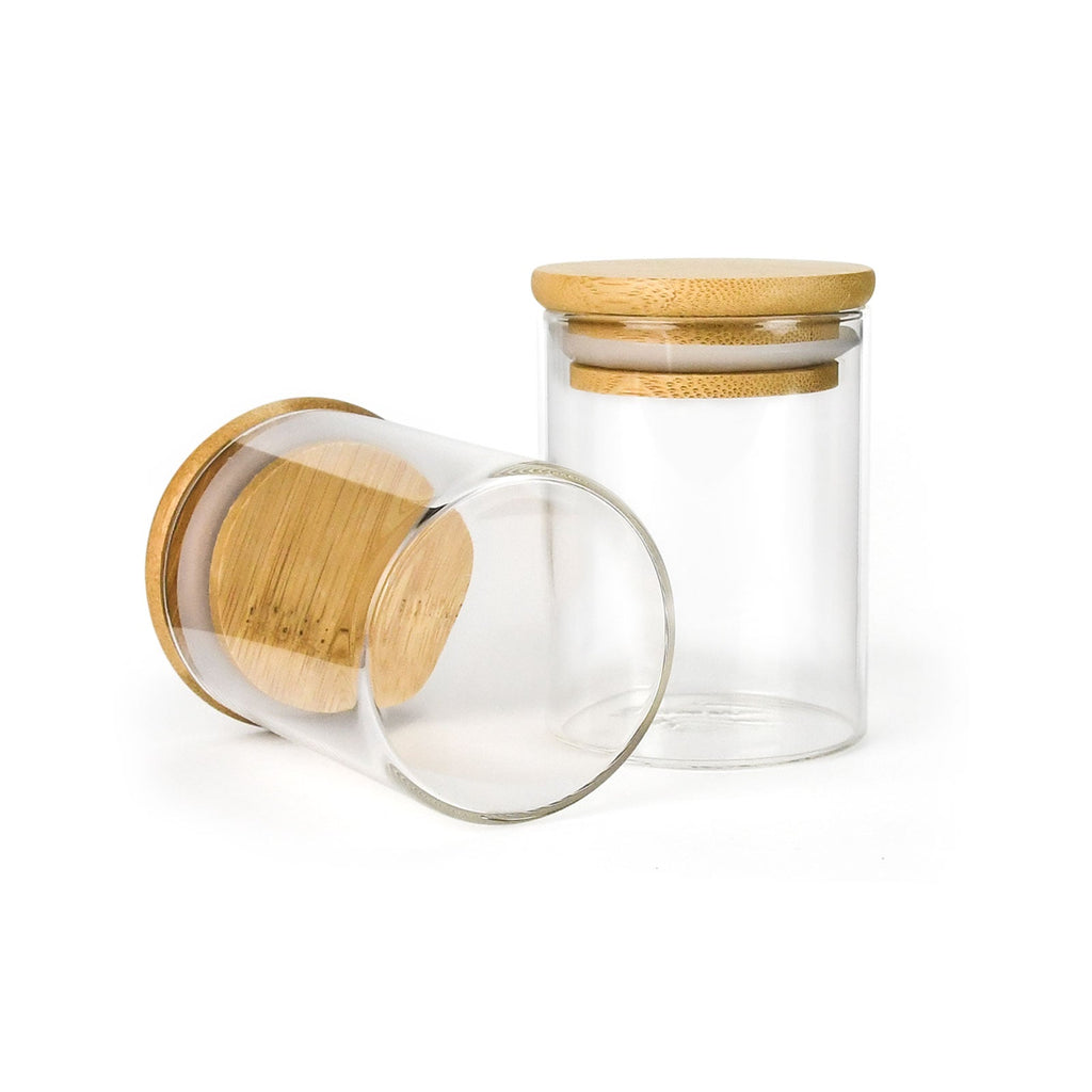 4 oz Wood-Lid Suction Clear Glass Jar with Wood Lid — view 3