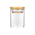 4 oz Wood-Lid Suction Clear Glass Jar with Wood Lid