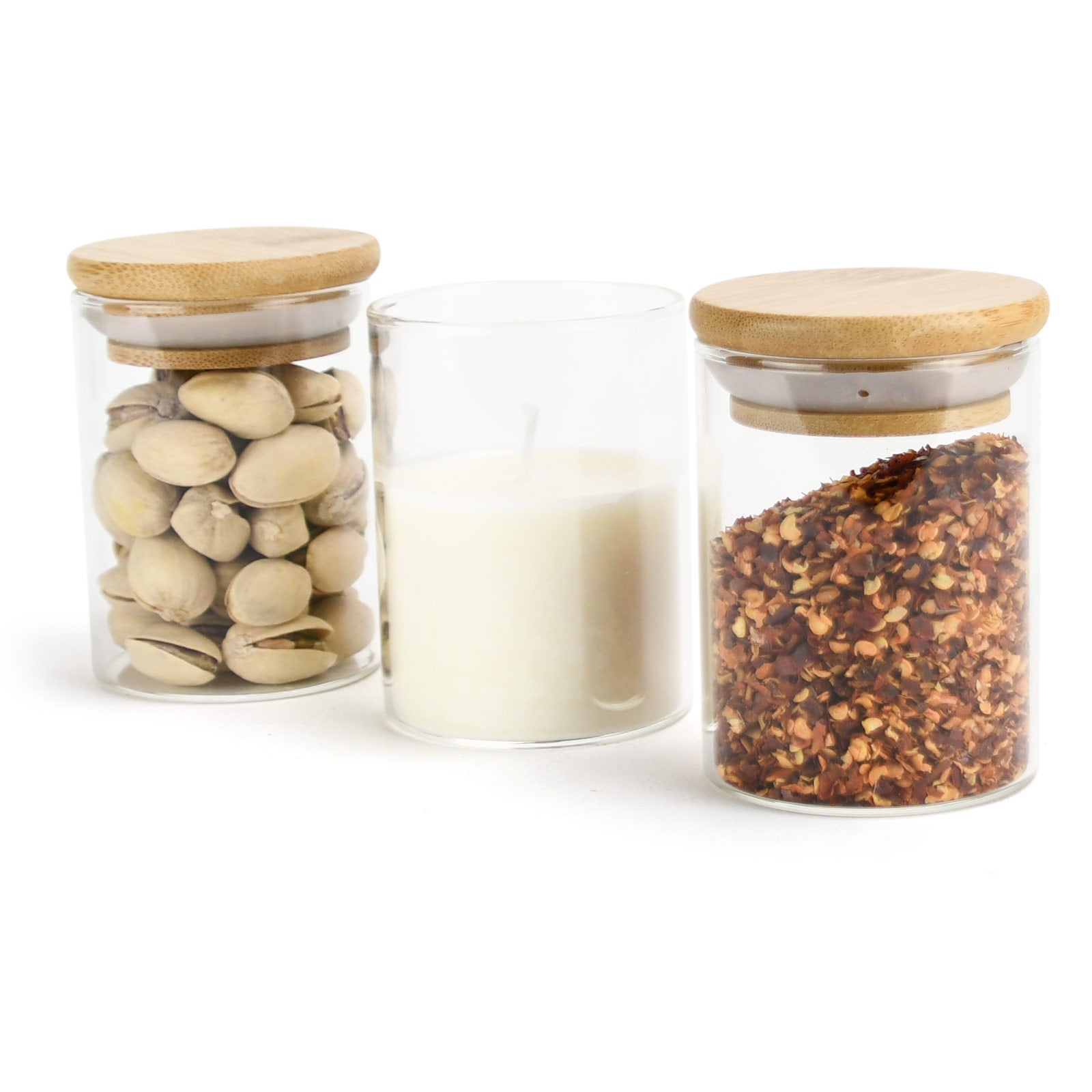 4 oz Wood-Lid Suction Clear Glass Jar with Wood Lid — view 6