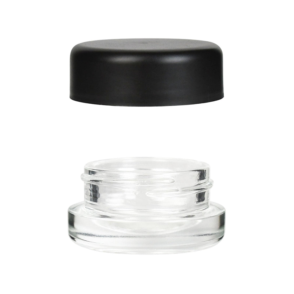 7 ml Child-Resistant Glass Container with Black Lid — Silicone-Lined — view 2