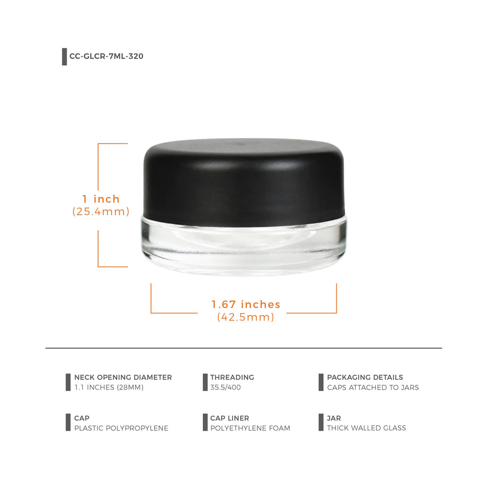 7 ml Child-Resistant Glass Container with Black Lid — Silicone-Lined — view 7