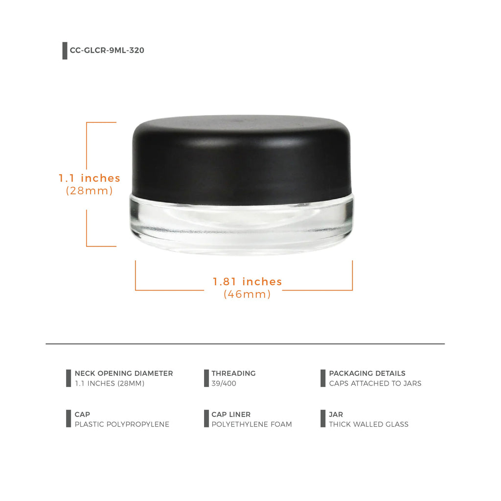 9 ml Child-Resistant Glass Container with Black Lid — Silicone-Lined — view 7